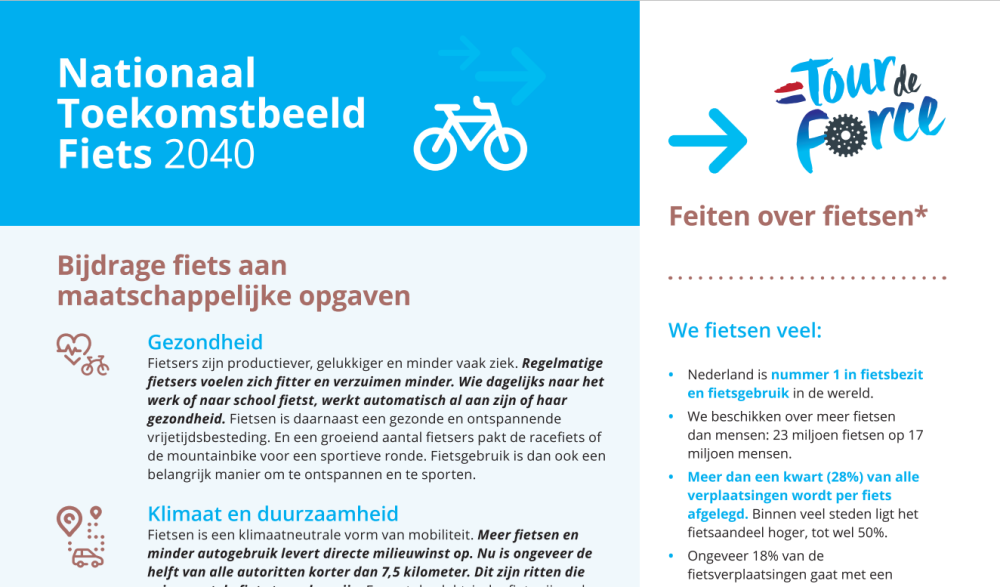 Tour de force fiets in provincieakkoorden